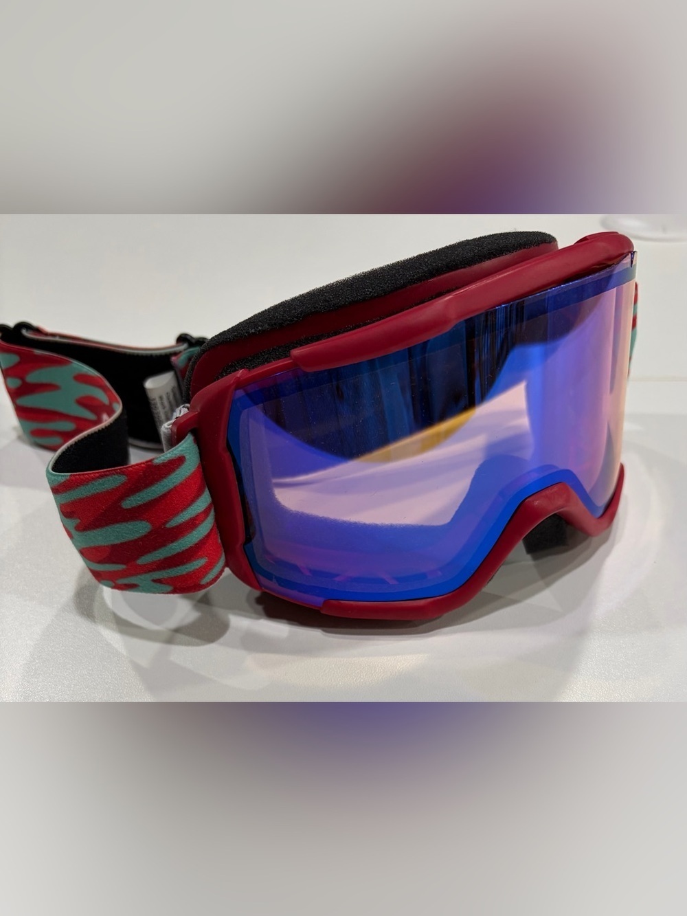 Smith Junior Daredevil Goggles Blue Sensor Mirror Lens Red Swirl Kids NWT Ski